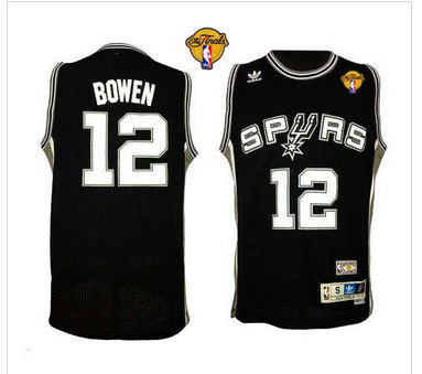 San Antonio Spurs #12 Bruce Bowen Black Throwback Finals Patch Stitched NBA Jersey San Antonio Spurs #12 Bruce Bowen Black Throwback Finals Patch Stitched NBA Jersey