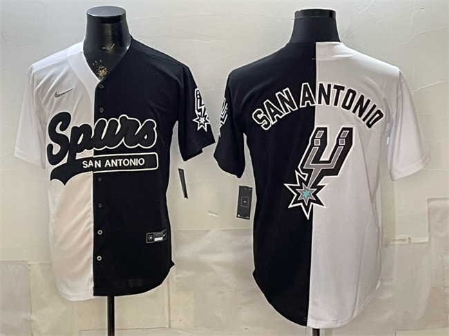 Men's San Antonio Spurs Team Big Logo White Black Stitched Jersey Men's San Antonio Spurs Team Big Logo White Black Stitched Jersey