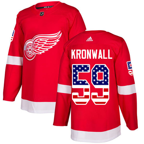 Adidas Red Wings #59 Niklas Kronwall Red Home Authentic USA Flag Stitched NHL Jersey Adidas Red Wings #59 Niklas Kronwall Red Home Authentic USA Flag Stitched NHL Jersey