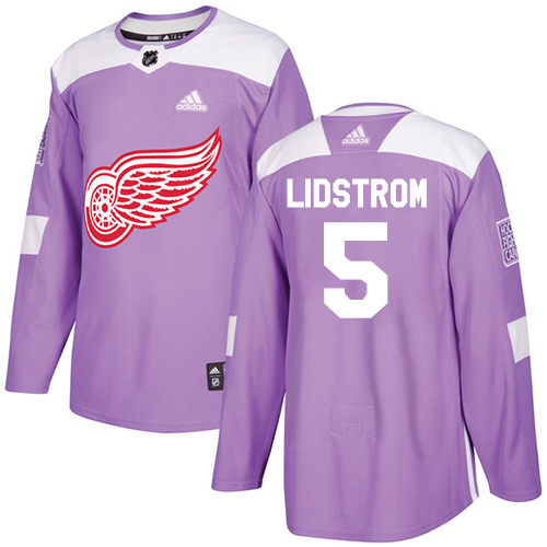 Adidas Red Wings #5 Nicklas Lidstrom Purple Authentic Fights Cancer Stitched NHL Jersey Adidas Red Wings #5 Nicklas Lidstrom Purple Authentic Fights Cancer Stitched NHL Jersey