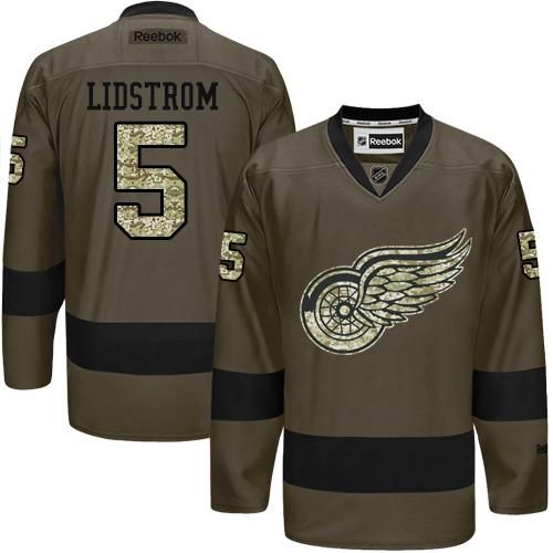 Red Wings #5 Nicklas Lidstrom Green Salute to Service Stitched NHL Jersey Red Wings #5 Nicklas Lidstrom Green Salute to Service Stitched NHL Jersey