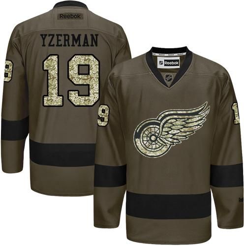Red Wings #19 Steve Yzerman Green Salute to Service Stitched NHL Jersey Red Wings #19 Steve Yzerman Green Salute to Service Stitched NHL Jersey