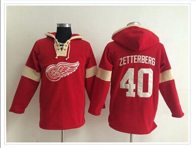 Detroit Red Wings #40 Henrik Zetterberg Red Pullover NHL Hoodie Detroit Red Wings #40 Henrik Zetterberg Red Pullover NHL Hoodie