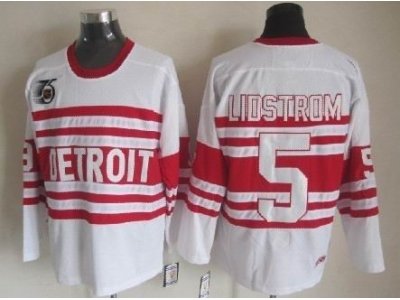 nhl Detroit Red Wings #5 lidstromAuthentic 75TH ccm Jerseys White