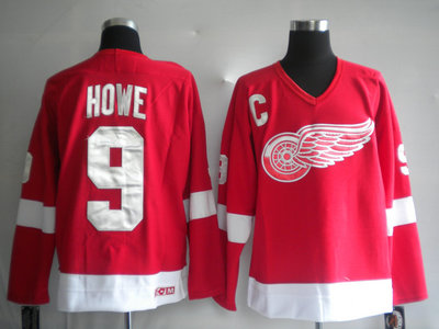 NHL Jerseys Deroit Red wings 9# HOWE red NHL Jerseys Deroit Red wings 9# HOWE red