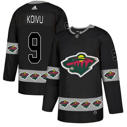 Adidas Wild #9 Mikko Koivu Black Authentic Team Logo Fashion Stitched NHL Jersey Adidas Wild #9 Mikko Koivu Black Authentic Team Logo Fashion Stitched NHL Jersey