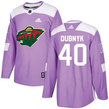 Adidas Wild #40 Devan Dubnyk Purple Authentic Fights Cancer Stitched NHL Jersey