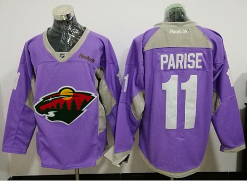 Wild #11 Zach Parise Purple Fights Cancer Practice Stitched NHL Jersey Wild #11 Zach Parise Purple Fights Cancer Practice Stitched NHL Jersey
