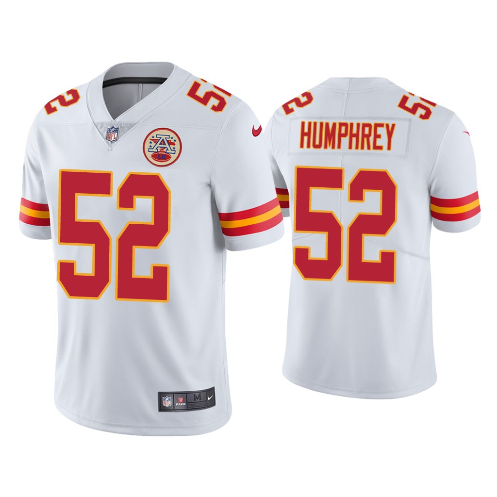 Men's Chiefs #52 Creed Humphrey Vapor Limited White Jersey Men's Chiefs #52 Creed Humphrey Vapor Limited White Jersey