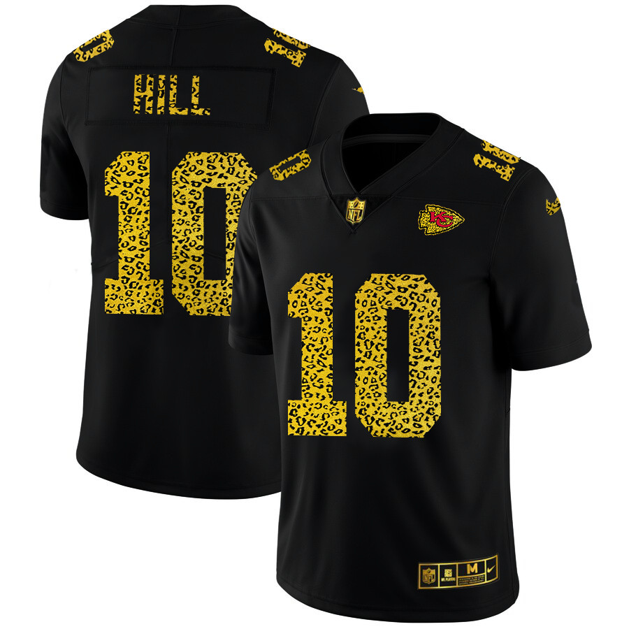 Kansas City Chiefs #10 Tyreek Hill Men's Nike Leopard Print Fashion Vapor Limited NFL Jersey Black Kansas City Chiefs #10 Tyreek Hill Men's Nike Leopard Print Fashion Vapor Limited NFL Jersey Black