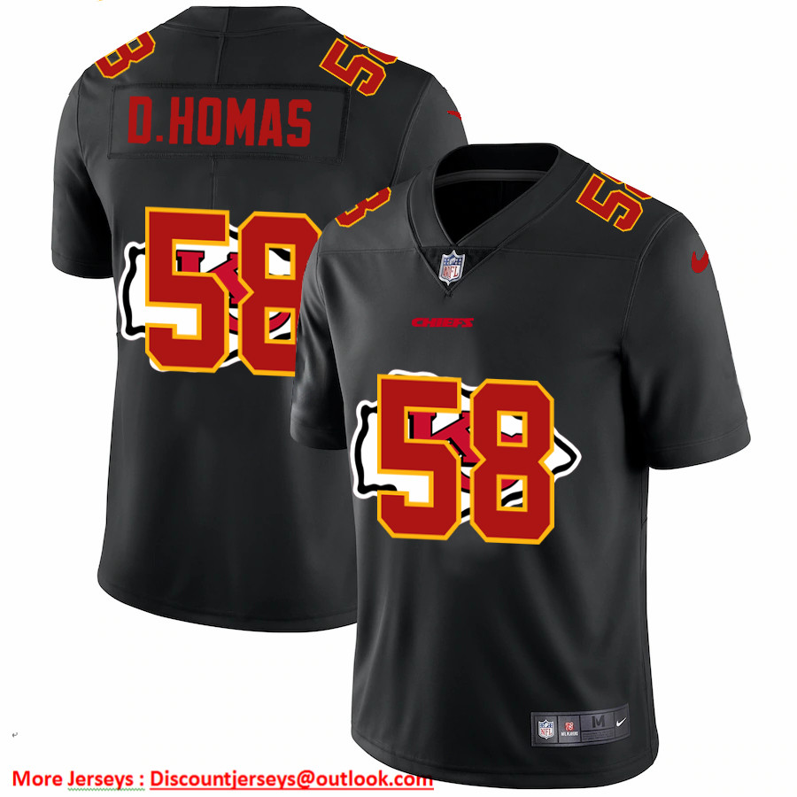 Kansas City Chiefs #58 Derrick Thomas Men's Nike Team Logo Dual Overlap Limited NFL Jersey Black