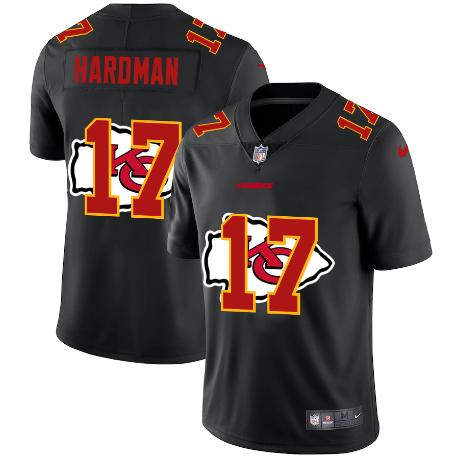 Kansas City Chiefs #17 Mecole Hardman Men's Nike Team Logo Dual Overlap Limited NFL Jersey Black Kansas City Chiefs #17 Mecole Hardman Men's Nike Team Logo Dual Overlap Limited NFL Jersey Black
