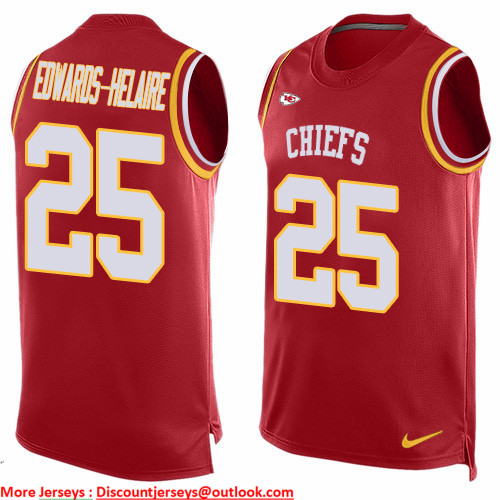 Nike Chiefs #25 Clyde Edwards-Helaire Red Team Color Men's Stitched NFL Limited Tank Top Jersey