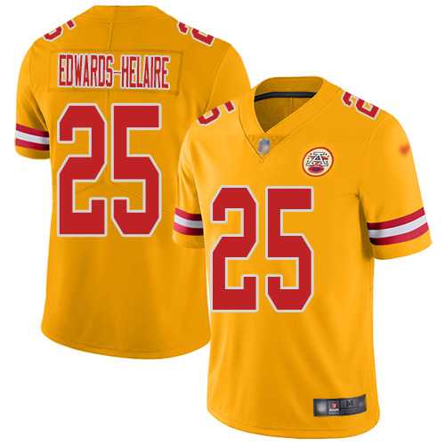 Nike Chiefs #25 Clyde Edwards-Helaire Gold Men's Stitched NFL Limited Inverted Legend Jersey Nike Chiefs #25 Clyde Edwards-Helaire Gold Men's Stitched NFL Limited Inverted Legend Jersey