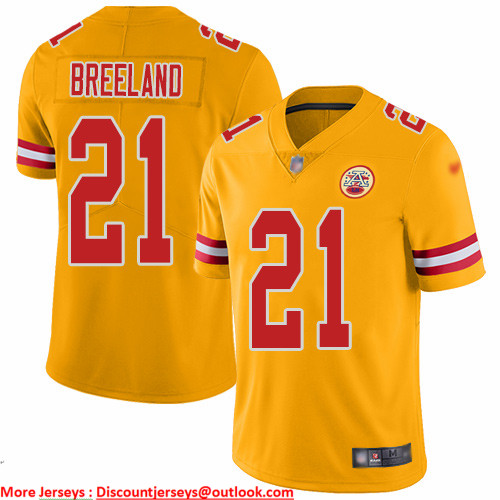 Nike Chiefs #21 Bashaud Breeland Gold Men's Stitched NFL Limited Inverted Legend Jersey