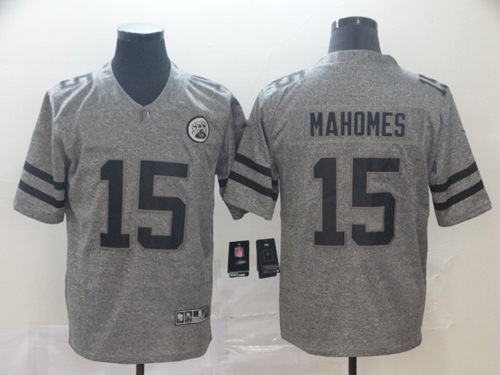 Chiefs #15 Patrick Mahomes Gray Men's Stitched Football Limited Gridiron Gray Jersey Chiefs #15 Patrick Mahomes Gray Men's Stitched Football Limited Gridiron Gray Jersey