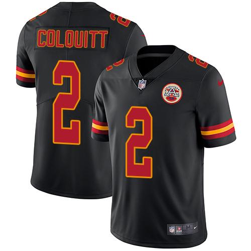 Nike Chiefs #2 Dustin Colquitt Black Men's Stitched NFL Limited Rush Jersey Nike Chiefs #2 Dustin Colquitt Black Men's Stitched NFL Limited Rush Jersey