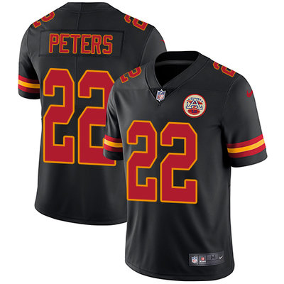 Nike Chiefs #22 Marcus Peters Black Men's Stitched NFL Limited Rush Jersey Nike Chiefs #22 Marcus Peters Black Men's Stitched NFL Limited Rush Jersey