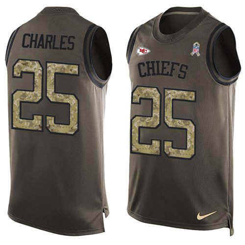 Nike Chiefs #25 Jamaal Charles Green Men's Stitched NFL Limited Salute To Service Tank Top Jersey Nike Chiefs #25 Jamaal Charles Green Men's Stitched NFL Limited Salute To Service Tank Top Jersey