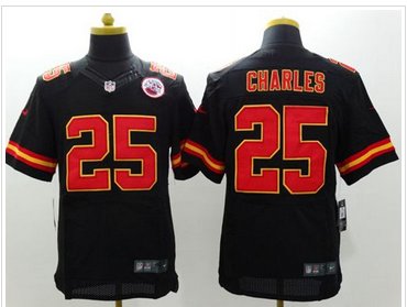 New Kansas City Chiefs #25 Jamaal Charles Black Alternate Men's Stitched NFL Elite Jersey
