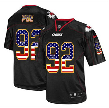 NEW Kansas City Chiefs #92 Dontari Poe Black NFL Elite USA Flag Fashion Jersey NEW Kansas City Chiefs #92 Dontari Poe Black NFL Elite USA Flag Fashion Jersey