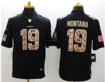 NEW Kansas City Chiefs #19 Joe Montana Black NFL Limited Salute to Service Jersey