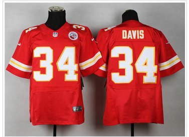 NEW Kansas City Chiefs #34 Knile Davis Team Color Elite NFL Jersey