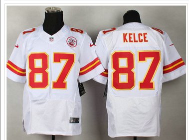 NEW Kansas City Chiefs #87 Travis Kelce White NFL Elite Jersey