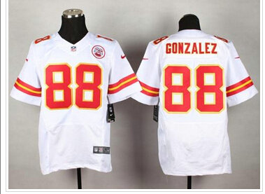 New Kansas City Chiefs #88 Tony Gonzalez White NFL Elite Jersey