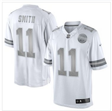 New Kansas City Chiefs #11 Alex Smith White Platinum Jersey