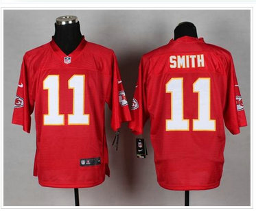 New Kansas City Chiefs #11 Alex Smith Red NFL Elite QB Practice Jersey