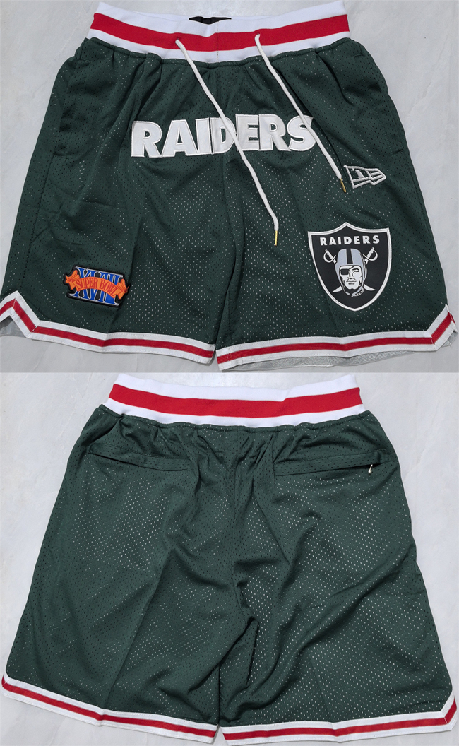 Men's Las Vegas Raiders Green Shorts (Run Small)