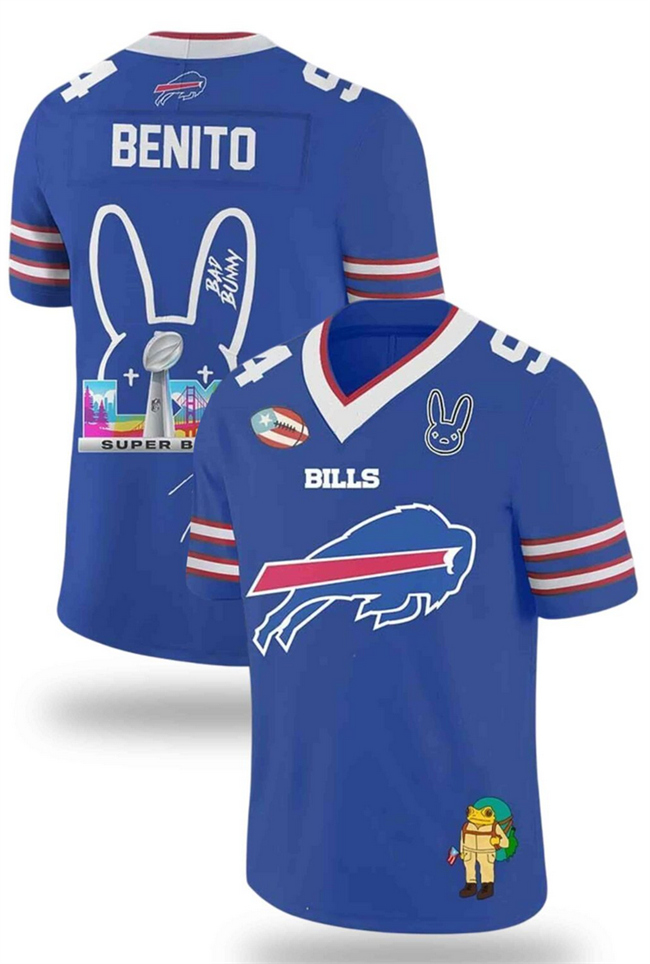 Men's Buffalo Bills Royal 2025 2026 Bowl LX Print Jersey