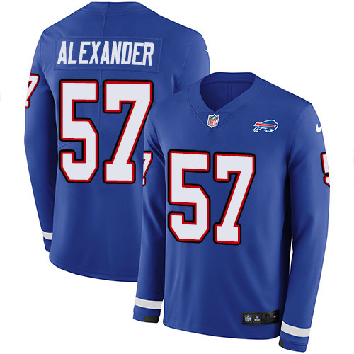 Nike Bills #57 Lorenzo Alexander Royal Blue Team Color Men's Stitched NFL Limited Therma Long Sleeve Jersey Nike Bills #57 Lorenzo Alexander Royal Blue Team Color Men's Stitched NFL Limited Therma Long Sleeve Jersey