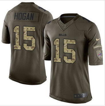 Nike Buffalo Bills #15 Chris Hogan Green Men's Stitched NFL Limited Salute To Service Jersey