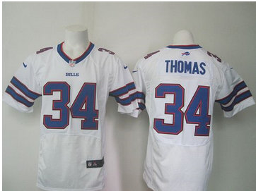 Nike Buffalo Bills #34 Thurman Thomas White Men's Stitched NFL New Elite Jersey