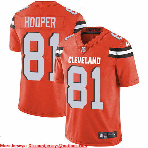 Nike Browns #81 Austin Hooper Orange Alternate Men's Stitched NFL Vapor Untouchable Limited Jersey