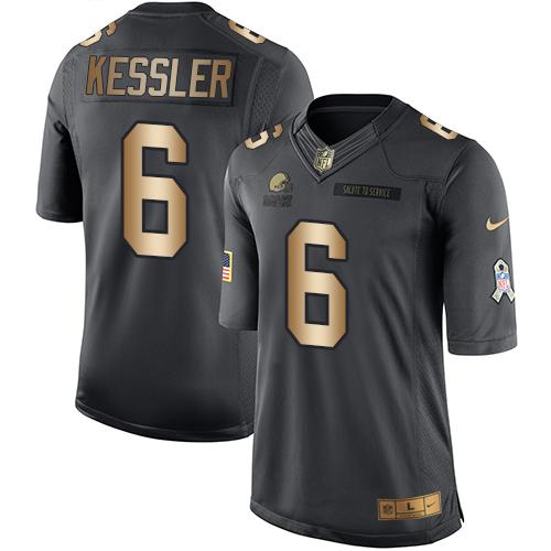 Nike Browns #6 Cody Kessler Black Men's Stitched NFL Limited Gold Salute To Service Jersey Nike Browns #6 Cody Kessler Black Men's Stitched NFL Limited Gold Salute To Service Jersey