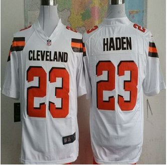 New Cleveland Browns #23 Joe Haden White Men's Stitched NFL Game Jersey