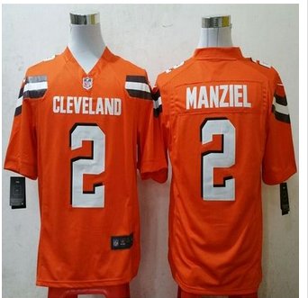 New Cleveland Browns #2 Johnny Manziel Orange Alternate Men's Stitched NFL Game Jersey