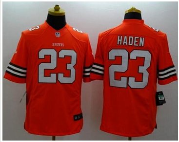NEW Cleveland Browns #23 Joe Haden Orange Alternate NFL Limited Jersey