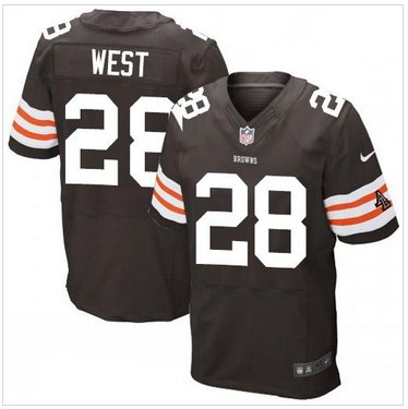 NEW Cleveland Browns #28 Terrance West Brown Team Color NFL Elite Jersey