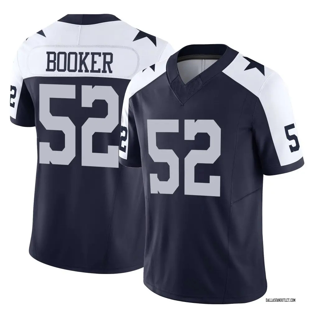 Men's Dallas Cowboys #52 Tyler Booker Navy White Thanksgiving F.U.S.E Stitched Football Jersey