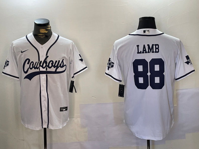 Men's Dallas Cowboys #88 CeeDee Lamb White 2022 Olive Salute To Service Cool Base Stitched Baseball Jersey