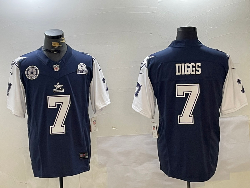 Men's Dallas Cowboys #7 Trevon Diggs Navy 2023 F.U.S.E. With 1960 Patch Vapor Limited Stitched Football Jersey Men's Dallas Cowboys #7 Trevon Diggs Navy 2023 F.U.S.E. With 1960 Patch Vapor Limited Stitched Football Jersey