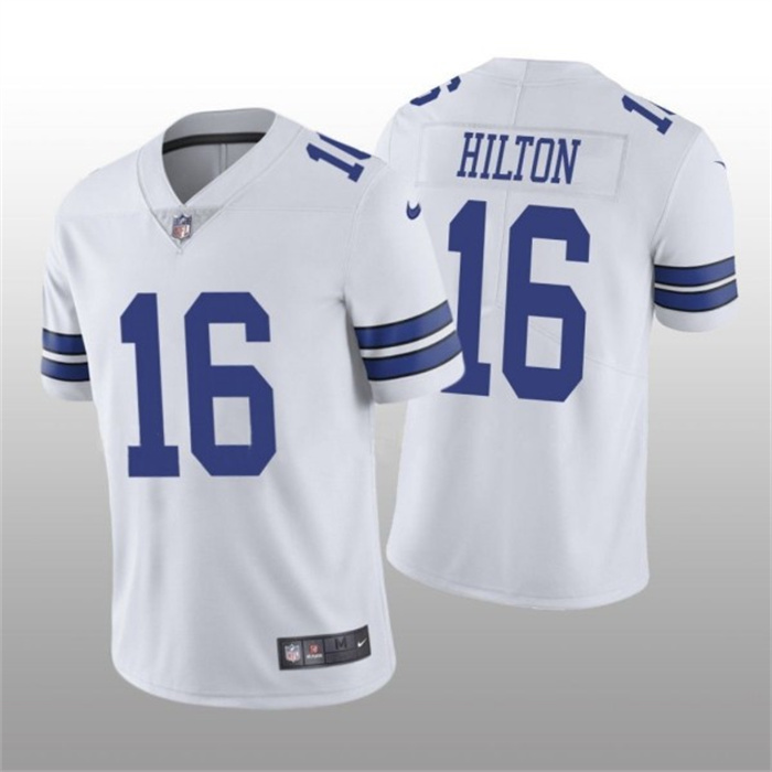 Men'sDallas Cowboys #16 T.Y. Hilton White Vapor Untouchable Stitched Jersey