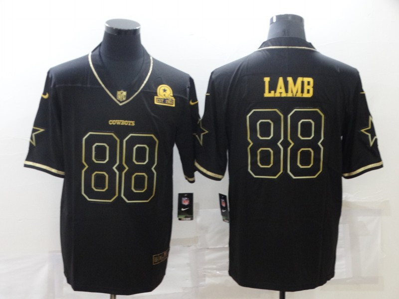 Men's Dallas Cowboys #88 CeeDee Lamb Black Golden Edition Limited Stitched Jersey Men's Dallas Cowboys #88 CeeDee Lamb Black Golden Edition Limited Stitched Jersey