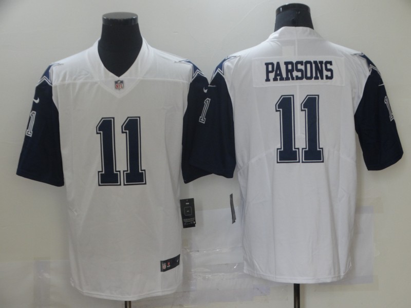 Men's Dallas Cowboys #11 Micah Parsons White 2021 Color Rush Stitched NFL Nike Limited Jersey Men's Dallas Cowboys #11 Micah Parsons White 2021 Color Rush Stitched NFL Nike Limited Jersey