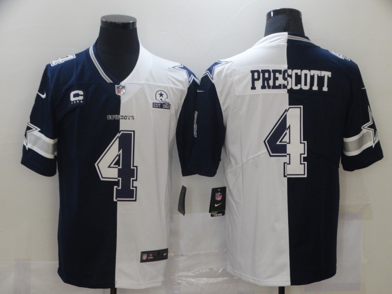 Nike Cowboys 4 Dak Prescott Black And White Split Est 1960 Patch Vapor Untouchable Limited Jersey Nike Cowboys 4 Dak Prescott Black And White Split Est 1960 Patch Vapor Untouchable Limited Jersey