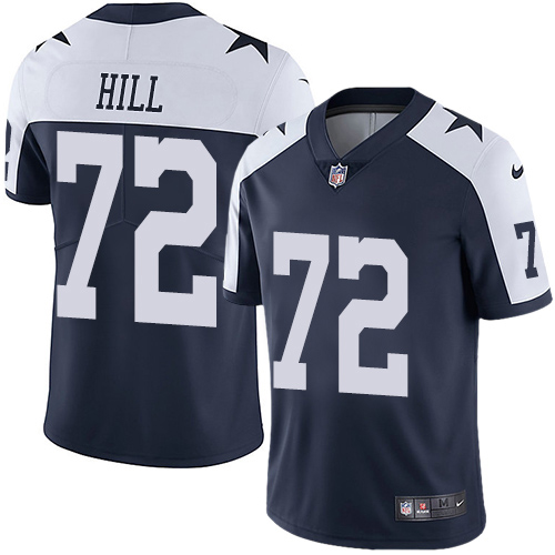 Nike Cowboys #72 Trysten Hill Navy Blue Thanksgiving Men's Stitched NFL Vapor Untouchable Limited Throwback Jersey Nike Cowboys #72 Trysten Hill Navy Blue Thanksgiving Men's Stitched NFL Vapor Untouchable Limited Throwback Jersey